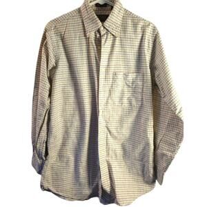 JoS. A. Bank Shirt 15.5-33, Button up Checkered 100% Pima Cotton Office Casual
